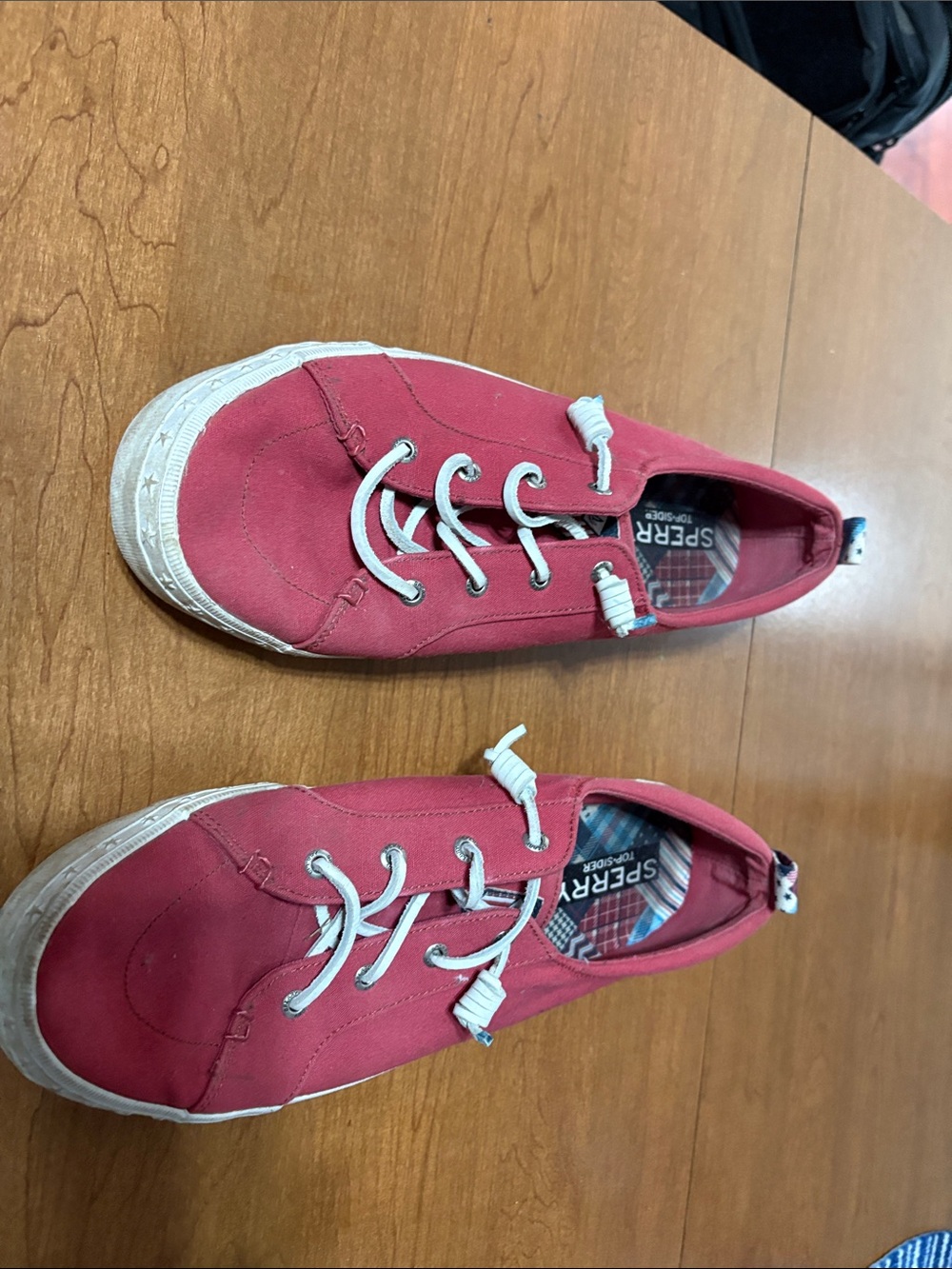 Sperry womens Rose-Red Canvas sneakers. Barely worn look new.